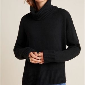 NWOT Anthropologie Black Wool Blend Sweater, XS